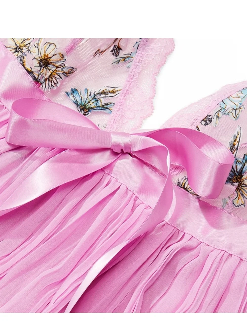 Victorias Secret Garden Party Pleated Babydoll Chemise Floral Coquette Fairy M
